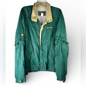 DESCENTE VTG MENS COAT LARGE GREEN GOLD SOFT SHELL 90s snow skiing windbreaker